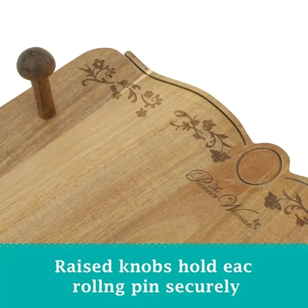 2024 🌺 New Pioneer Woman Rolling Pin & Wall-Mounted Rolling Pins Holder/Stand